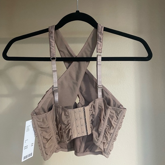 Urban Outfitters Out From Under Nebula Cross Front Corset Top bronze,size s. NWT - Picture 5 of 8